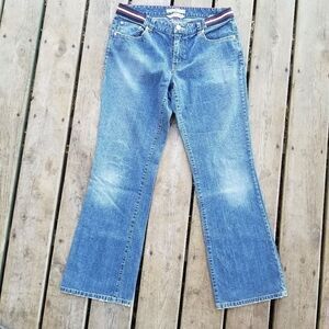 Vintage 90s y2k Tommy Hilfiger Sport Stripe Low Rise Bootcut Jeans 12